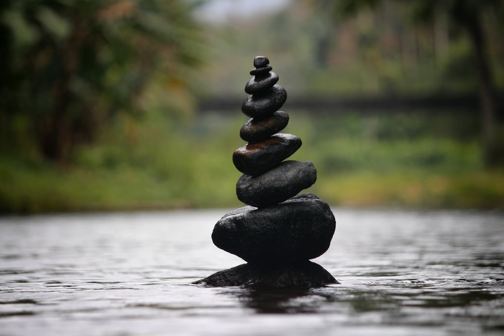 Piled Pebbles Outdoors